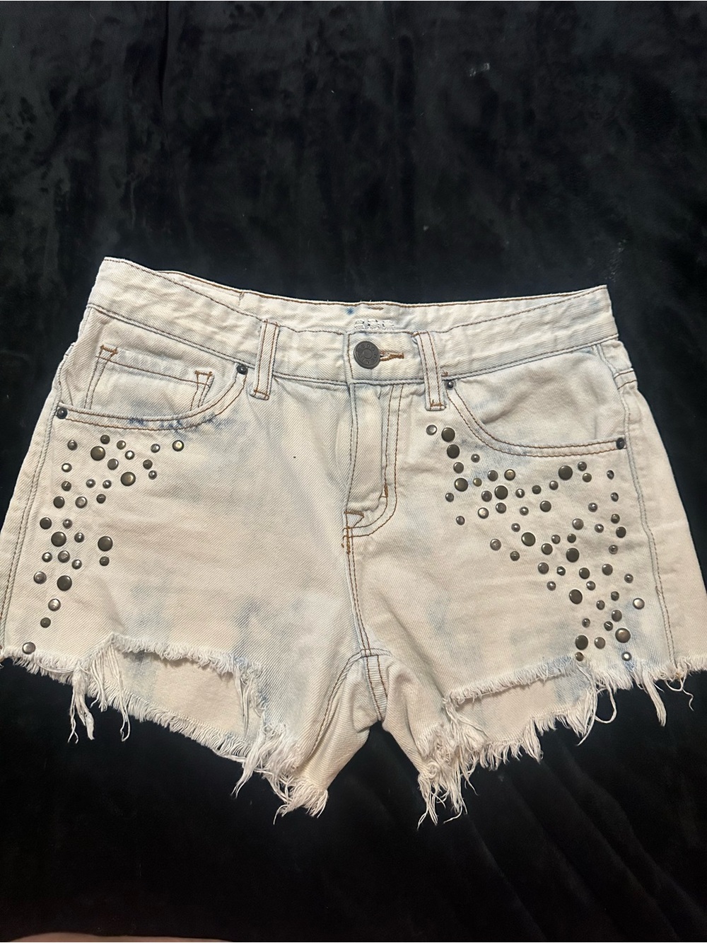 BDG Women's Light Wash Studded Denim Shorts